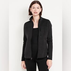 NWT! Old Navy Performance Sweater Fleece Full-zip Jacket Black Jack